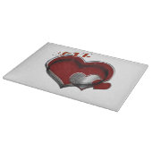 Heart Magic White Glass Cutting Board 38.1x27.9cm カッティングボード (角)
