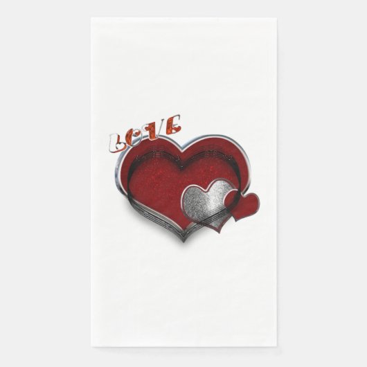 Heart Magic White Paper Napkin Guest Towel (正面)