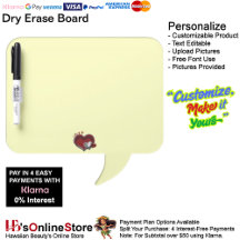 Heart Magic Yellow Dry Erase Board with Pen Holder