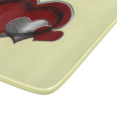 Heart Magic Yellow Glass Cutting Board 15.2x17.8cm カッティングボード (角)