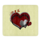 Heart Magic Yellow Glass Cutting Board 15.2x17.8cm カッティングボード (正面)