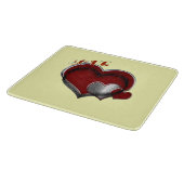 Heart Magic Yellow Glass Cutting Board 15.2x17.8cm カッティングボード (角)