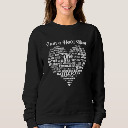 Heart Mom CHD Warrior Mom Congenital Heart Disease スウェットシャツ (正面)