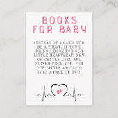 Heart Monitor Pink Baby Shower Book Request エンクロージャーカード (正面)
