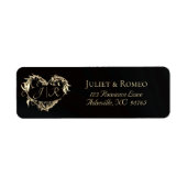 Heart Monogram Return Address - Black ラベル (正面)