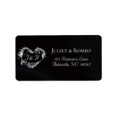 Heart Monogram Return Address - Black ラベル (正面)
