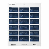 Heart Monogram Return Address - Blue ラベル (フルシート)