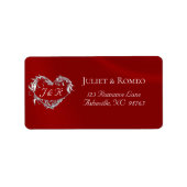 Heart Monogram Return Address - Red ラベル (正面)