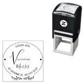 Heart Monogram Return Address Self-inking Stamp セルフインキングスタンプ (インサイチュ)