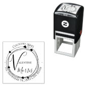 Heart Monogram Return Address Self-inking Stamp セルフインキングスタンプ (インサイチュ)