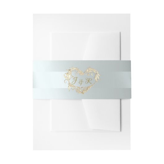 Heart Monogram - Silver/Silver 招待状ベリーバンド (正面例)