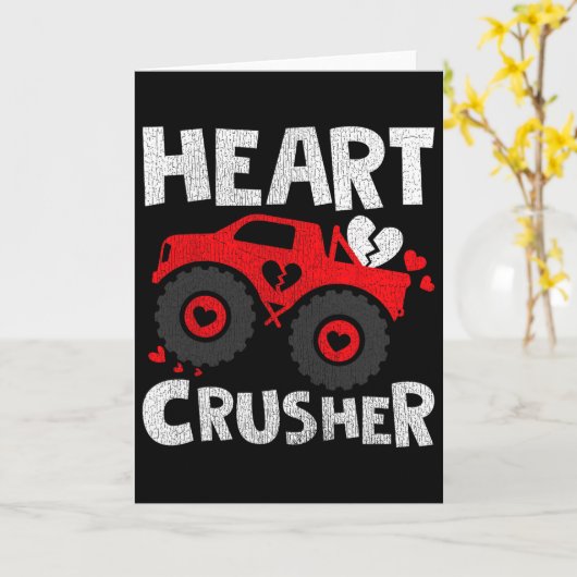 Heart Monster Truck Valentine’s Day  カード (黄色い花)