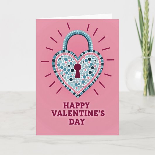 Heart Mosaic Valentines Day Card カード (正面)
