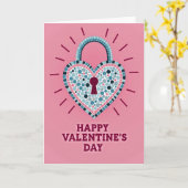 Heart Mosaic Valentines Day Card カード (黄色い花)