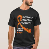 Heart MS Multiple Sclerosis Awareness March We Wea Tシャツ (正面)