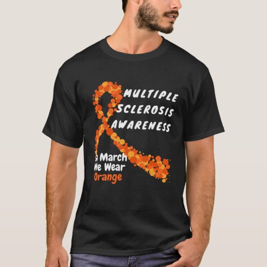 Heart MS Multiple Sclerosis Awareness March We Wea Tシャツ (正面)