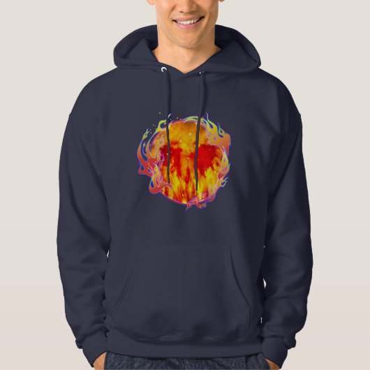 HEART NEVER ENDING FIRE HOODIE パーカ (正面)