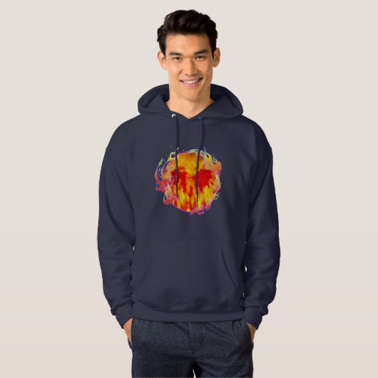 HEART NEVER ENDING FIRE HOODIE パーカ (正面フル)