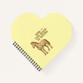 Heart notebook with motivational text and horse ノートブック (正面)