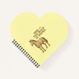 Heart notebook with motivational text and horse ノートブック
