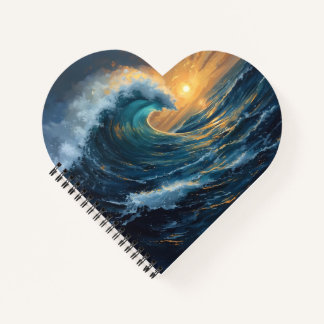 Heart Ocean Notebook | Aesthetic Spiral Notebook ノートブック