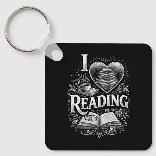 Heart of a Book Lover キーホルダー (正面)