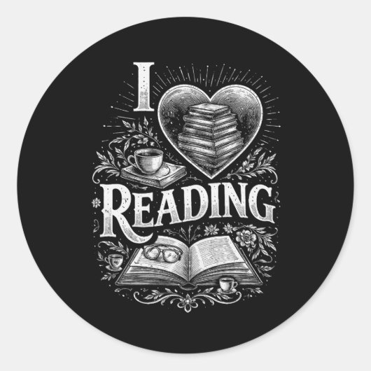 Heart of a Book Lover ラウンドシール (正面)