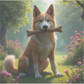 Heart Of A Hound – 愛らしい犬の肖像 スクエア型ビニルステッカー シール (正面)