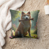 Heart Of A Hound – Loyal Dog Portrait Throw Pillow クッション (ブランケット)