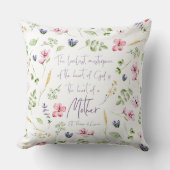 Heart of a Mother pillow with wildflowers クッション (正面)