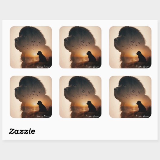 Heart of a Newfoundland  スクエアシール (シート)