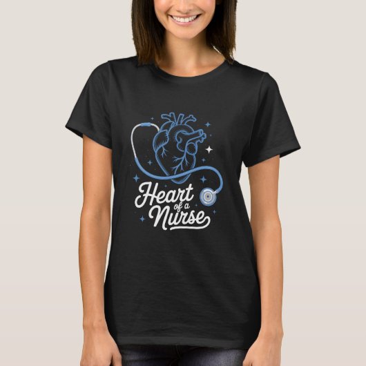 Heart of a Nurse Anatomical Cardiac Nursing Gift R Tシャツ (正面)