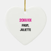 Heart of a Teacher Gift Pink Black Script セラミックオーナメント (裏面)