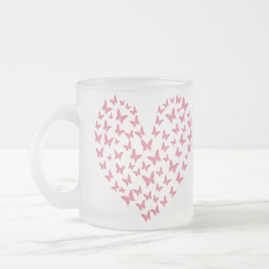 Heart of Capricious Butterflies フロストグラスマグカップ (左)