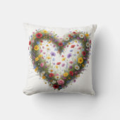 Heart of colorful wildflowers - クッション (正面)