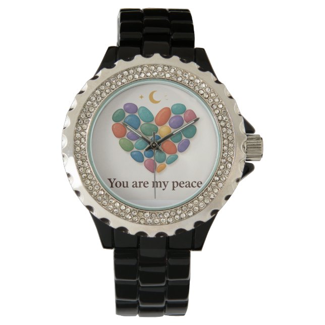 Heart of Gems: Elegant Crystal-Inspired Watch Desi 腕時計 (正面)