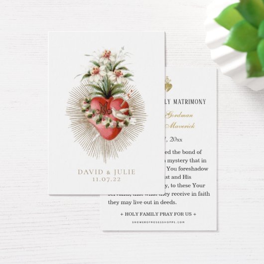 Heart of Mary Catholic Wedding Prayer Card (デスク)