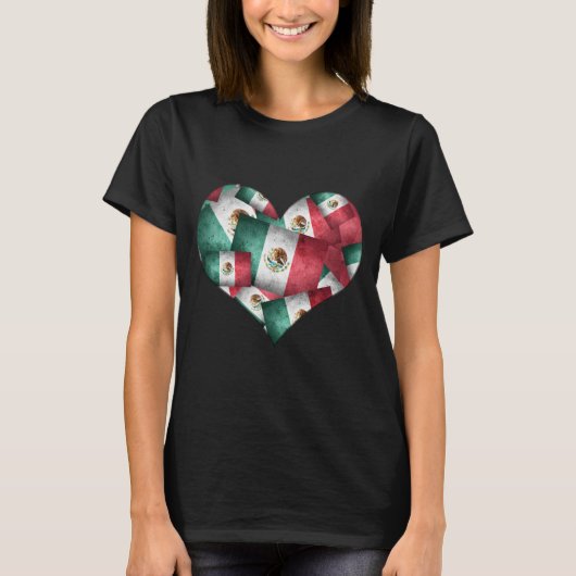 Heart of Mexican Flags Tシャツ (正面)