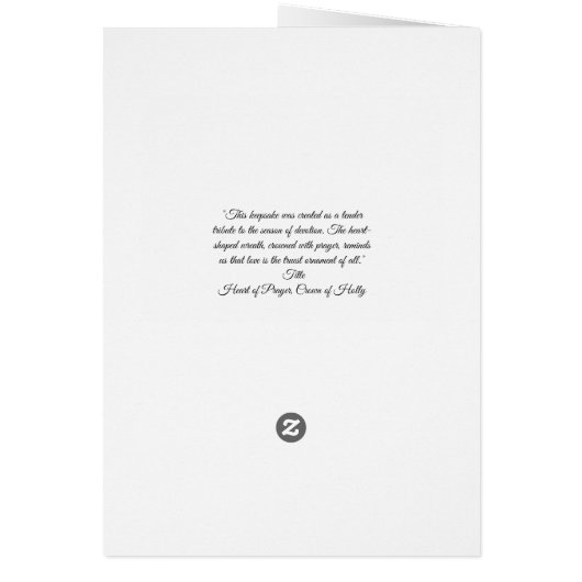 Heart of Prayer, Crown of Holly Card (裏面)