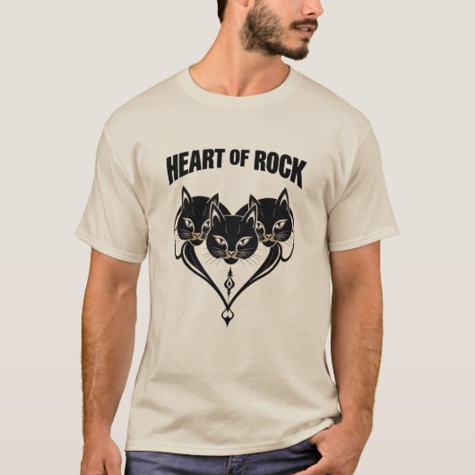 Heart of Rock – 猫三姉妹パワー Tシャツ (正面)