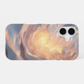 Heart of Summer – Glowing Abstract Blue & Gold Pho iPhone 16ケース (裏面横)
