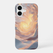 Heart of Summer – Glowing Abstract Blue & Gold Pho iPhone 16ケース (裏面)