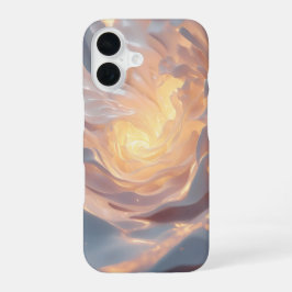 Heart of Summer – Glowing Abstract Blue & Gold Pho iPhone 16ケース