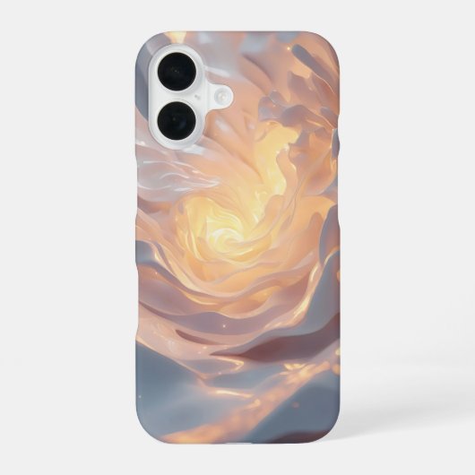 Heart of Summer – Glowing Abstract Blue & Gold Pho iPhone 16ケース (裏面)