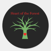 Heart of the Forest | Minimalist Nature Love Tree ラウンドシール (正面)