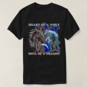 Heart Of Wolf Soul Of A Dragon  Cool dragon  wolf  Tシャツ (デザイン正面)