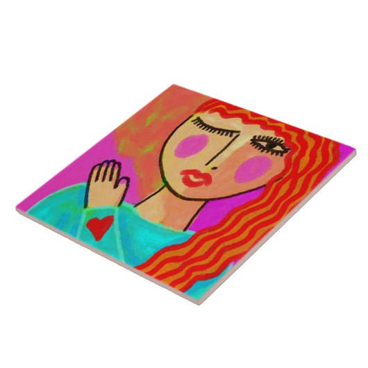 Heart on Her Sleeve Ceramic Tile タイル (側面)