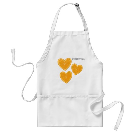 Heart Orange Apron – Cute Citrus Kitchen Gift スタンダードエプロン (正面)