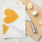 Heart Orange Kitchen Towel – Cute Citrus Decor キッチンタオル (四つ折り)