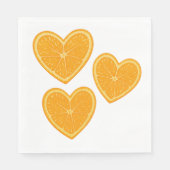Heart Orange Party Napkin – Citrus Summer Decor スタンダードランチョンナプキン (正面)